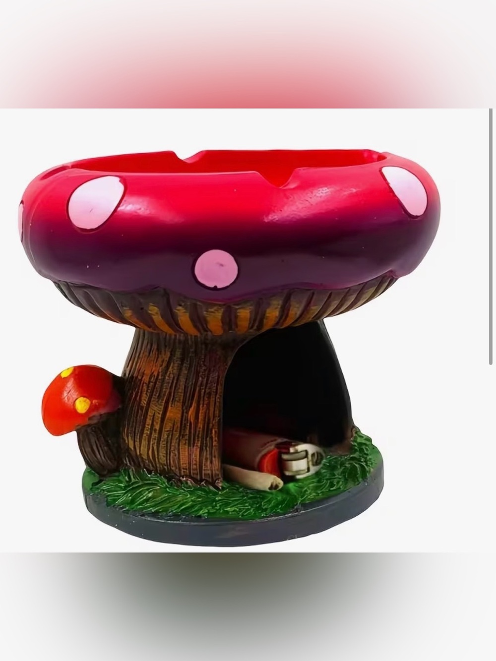 New Fantastical Mushroom House Ashtray w Storage Tray 5.5"x 4.5"
Durable Gift
